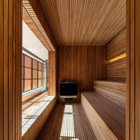 Casa Moderna em São Paulo por Studio mk27 Madeira e Concreto 045 Sauna + Madeira