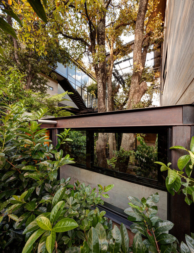 Casa no bosque na Cidade do México por Grupoarquitectura 006 Vigas de Aço + Bosque