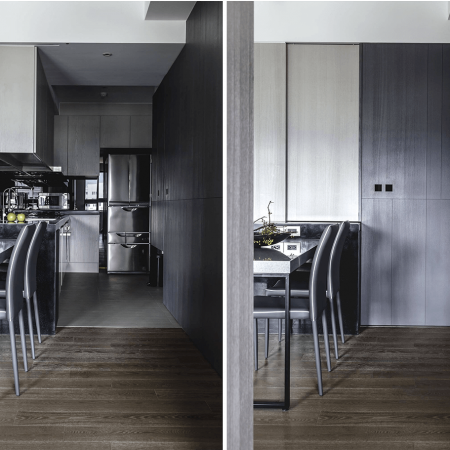 34 Ideias de decoração para Ambientes Integrados cozinha com sala de jantar e estar branco e cinza divisórias móveis
