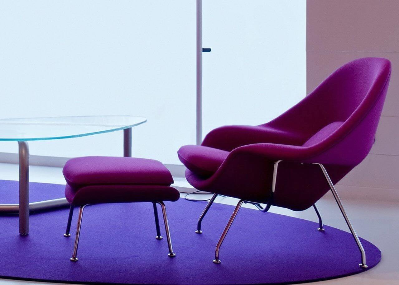 Poltrona Berger Saarinen (Womb Chair) Roxa