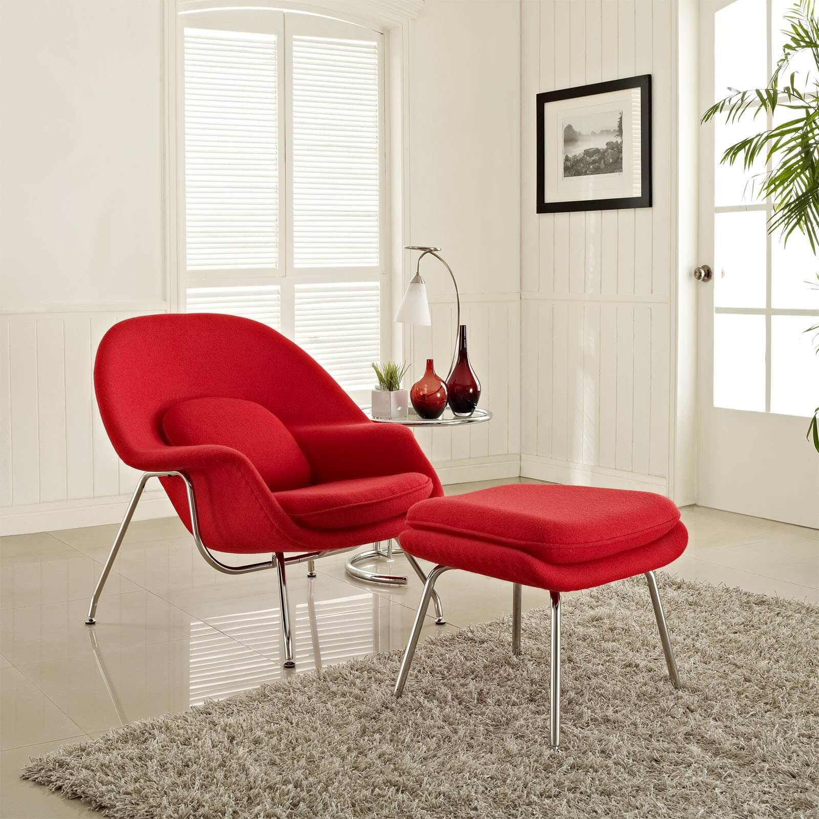 Poltrona Berger Saarinen (Womb Chair) Vermelha