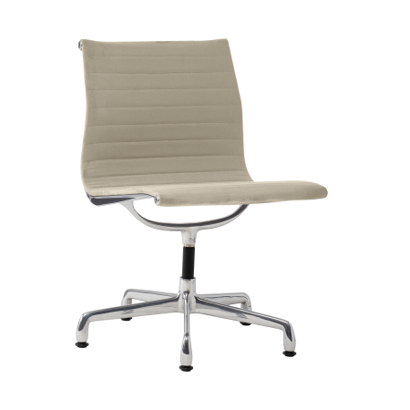 Cadeira para escritório Charles e Ray Eames EA 330 estrutura em alumínio e tecido veludo cru