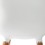 Cadeira Simbiose Branca com Madeira e estofado cinza