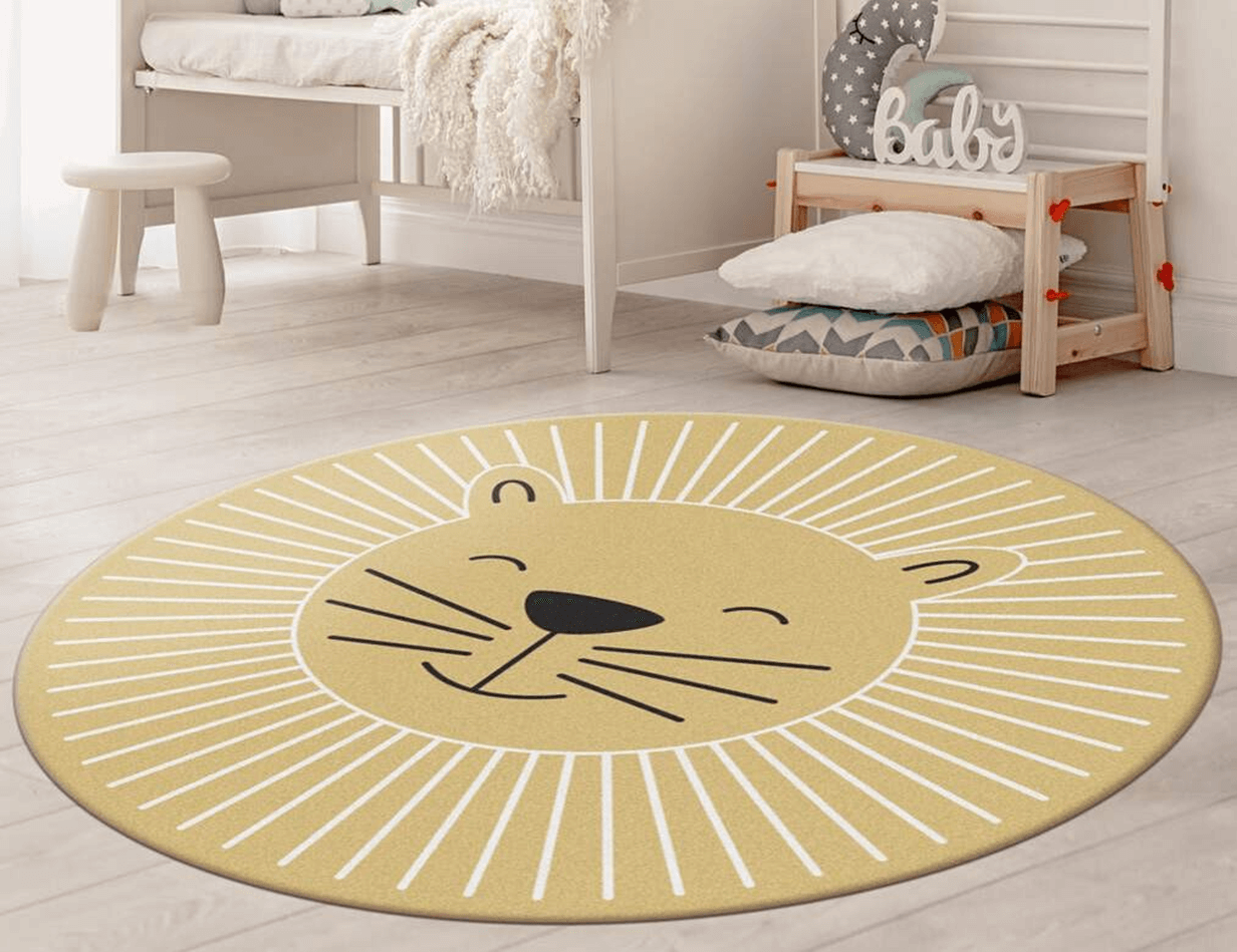 Tapete Leão Ambientado quarto de criança
