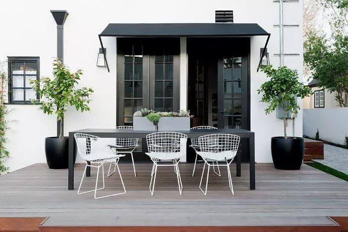 ideias para moveis de jardim Cadeira Bertoia Branca