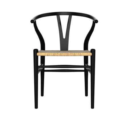 Cadeira wishbone preta fibra de celulose