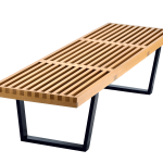 Banco plataforma (pés ebanizados e assento madeira natural)