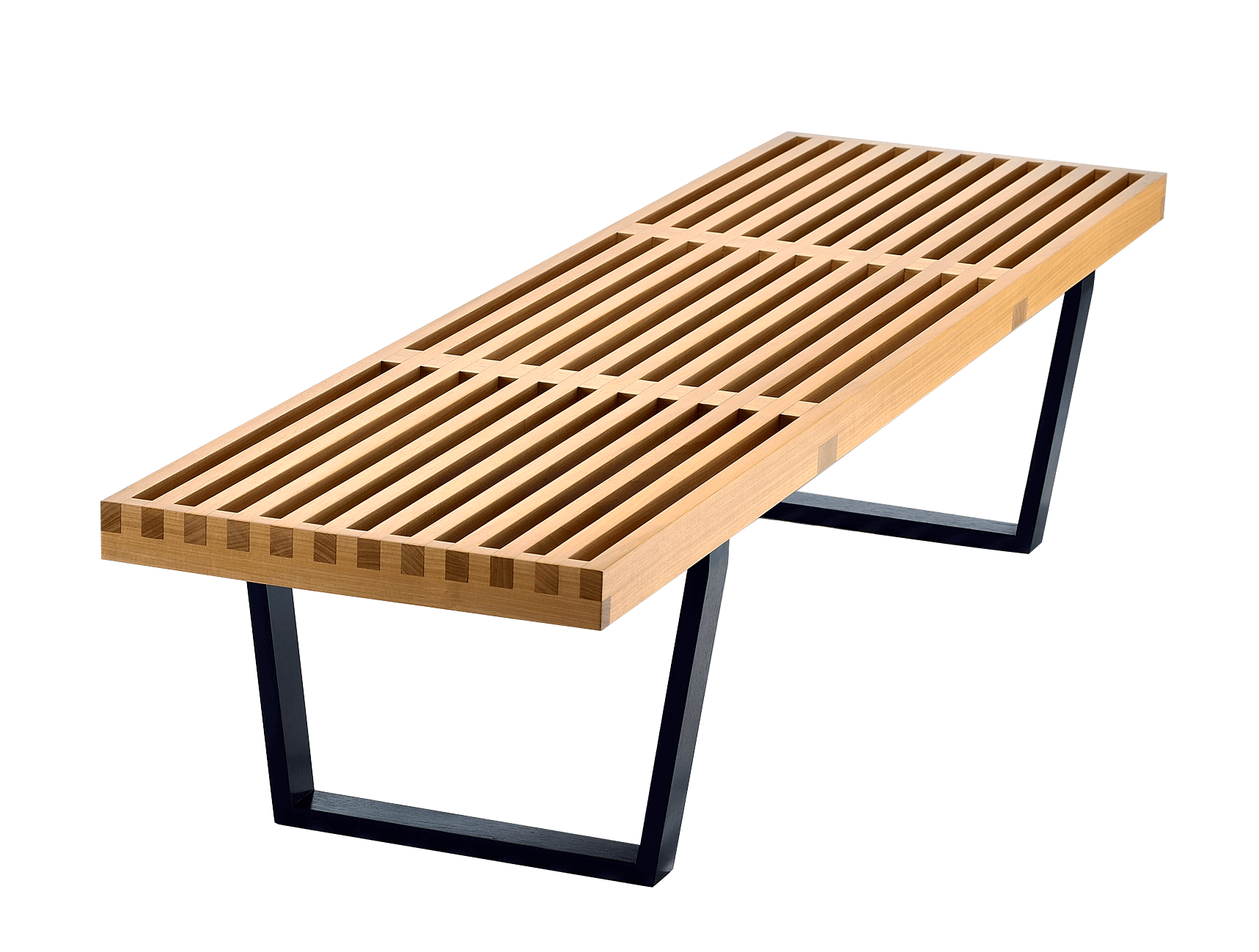 Banco plataforma (pés ebanizados e assento madeira natural)