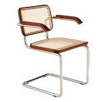 Cadeira Cesca Castanho com Braço - Marcel Breuer